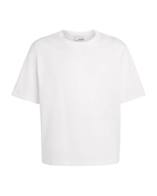 SAGE NATION White Cotton Cross-Stitch T-Shirt for men