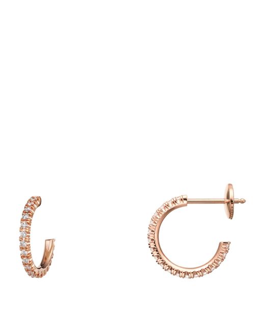 Cartier Metallic Small Rose Gold And Diamond Étincelle De Hoop Earrings