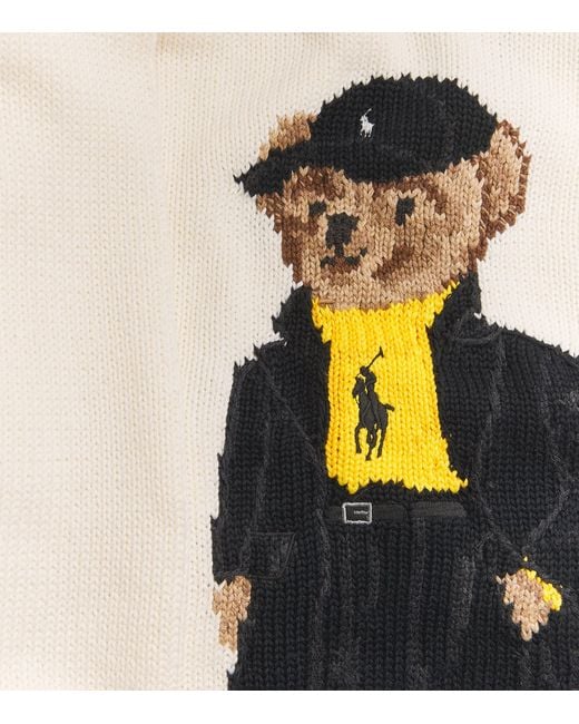 Polo Ralph Lauren White Cotton Polo Bear Sweater
