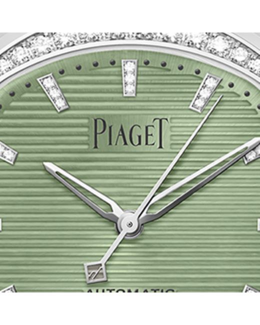 Piaget Gray Stainless Steel And Diamond Polo Date Watch