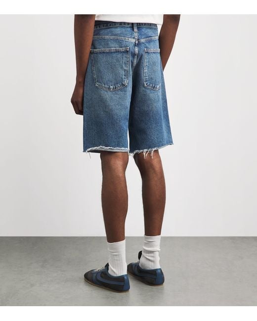 Agolde Blue Denim Anson Shorts for men