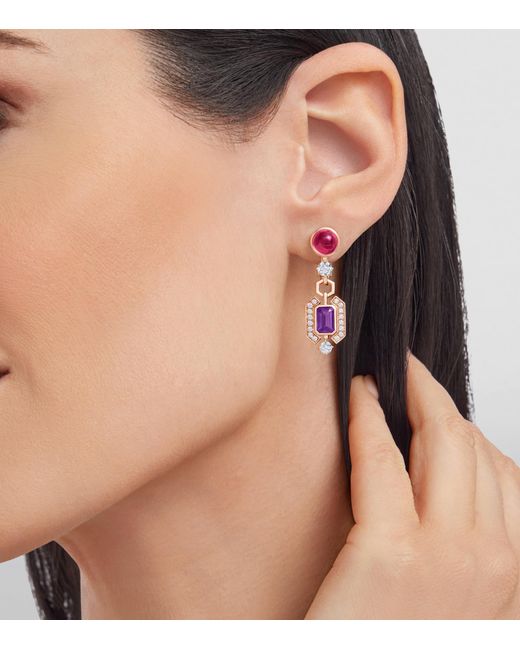BVLGARI Pink Diamond And Gemstone Allegra Earrings