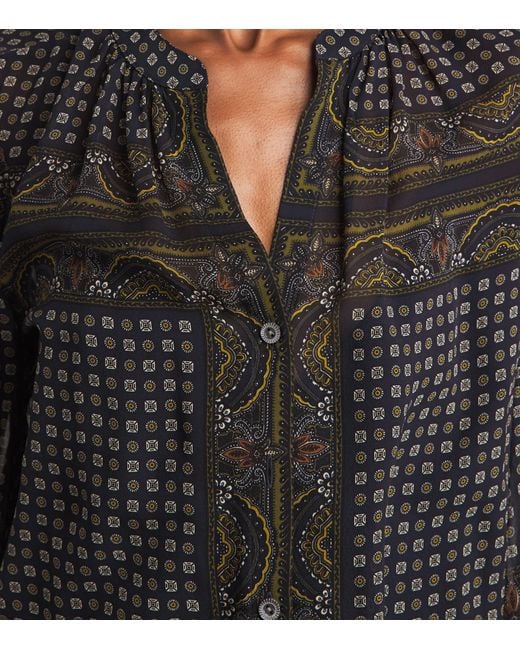 Veronica Beard Gray Silk Ashlynn Blouse