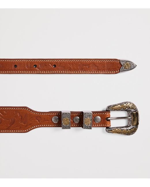 Ralph Lauren Brown Leather Western Belt for men