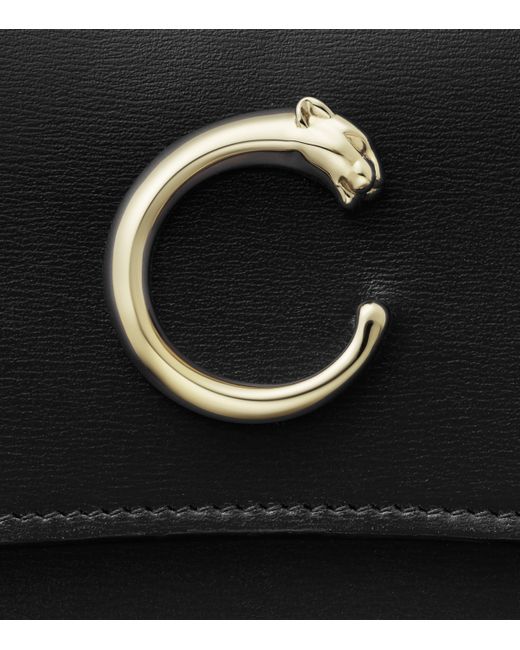 Cartier Black Calfskin Panthère De Wallet