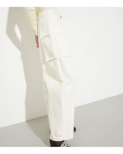 MAX&Co. White Cotton Cargo Trousers