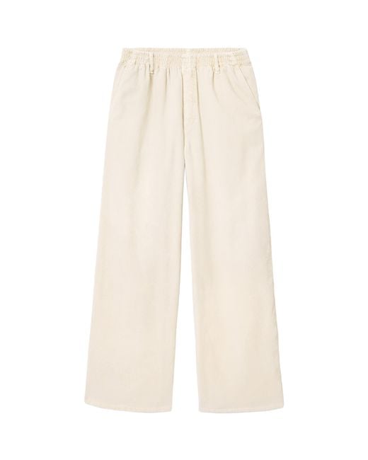 AllSaints White Corduroy Sabbath Wide-Leg Trousers for men