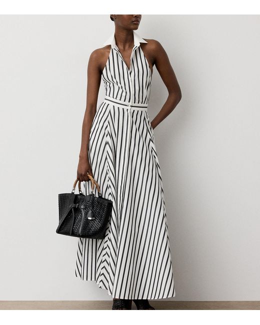 Ralph Lauren White Eldred Striped Cotton Day Dress