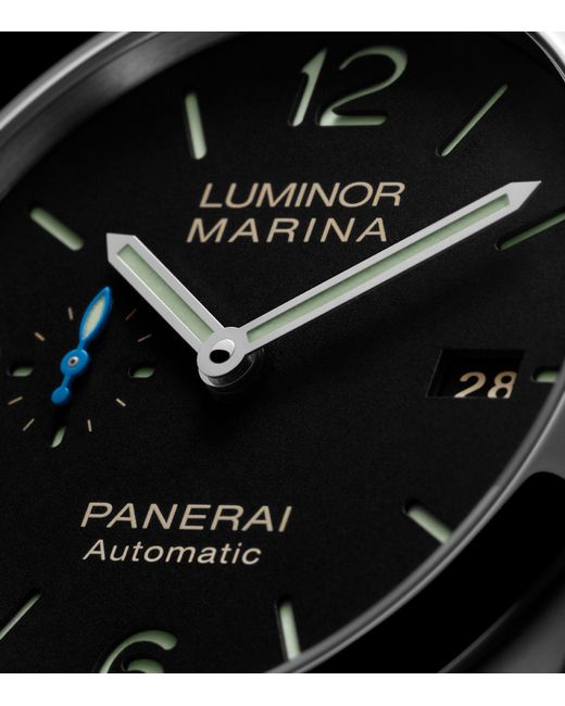 Panerai Black Stainless Steel Luminor Watch 44mm for men