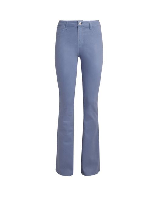 L'Agence Blue Coated Ruth Straight Jeans