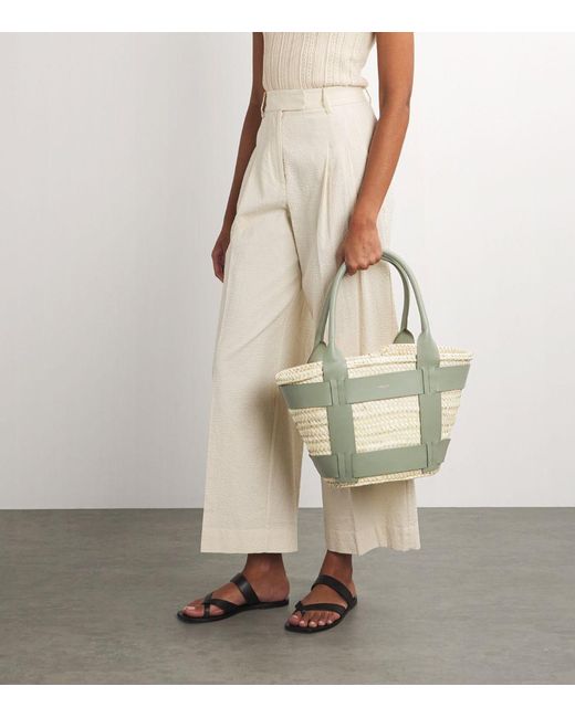 DeMellier London Metallic Raffia Santorini Tote Bag