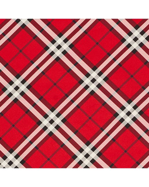 Burberry Red Silk Check Square Scarf