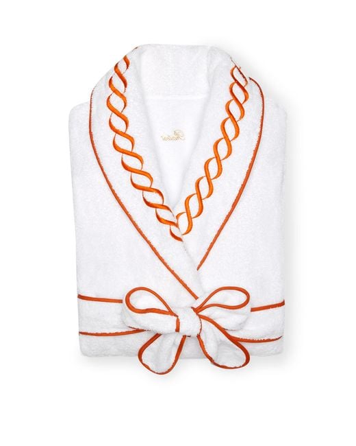 Pratesi White Cotton Treccia Bathrobe