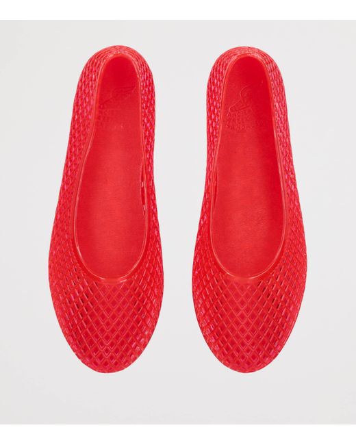 Ancient Greek Sandals Red Jelly Iro Ballet Flats