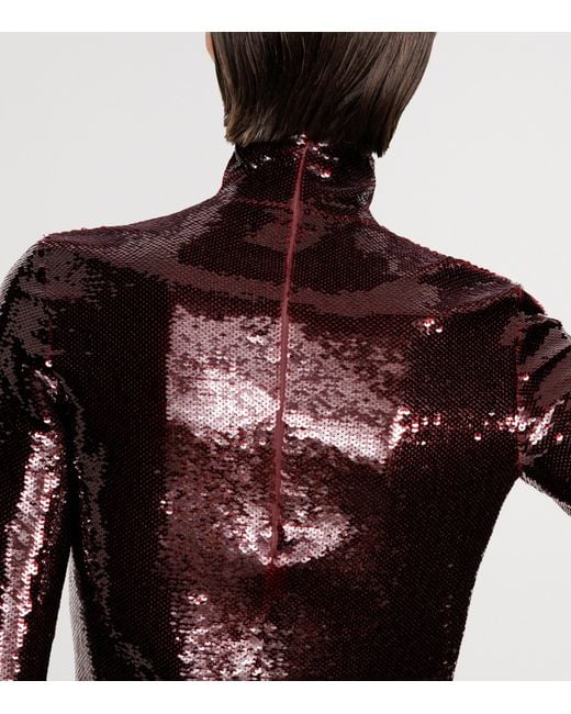 Tom Ford Purple Sequinned Rollneck Top