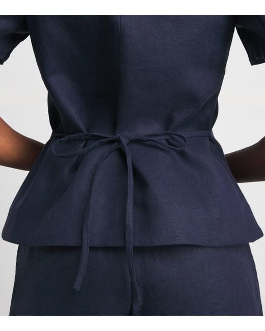Faithfull The Brand Blue Linen Emma Vest