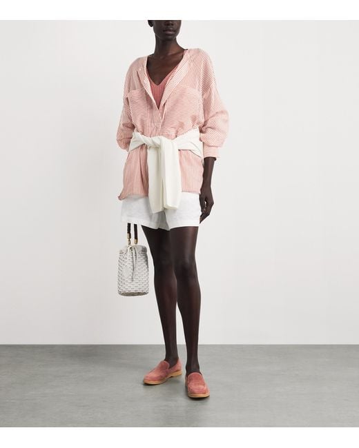 Eleventy Pink Cotton-Silk Oversized Shirt
