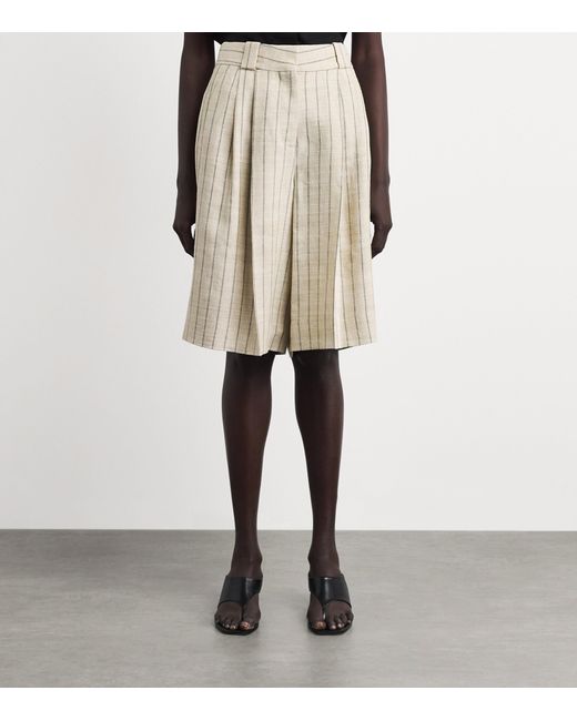 Blazé Milano Natural Pinstripe Serene Husul Tailored Shorts