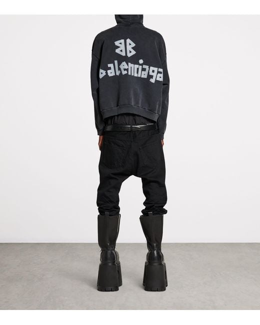 Balenciaga Black Hooded Sweatshirt for men