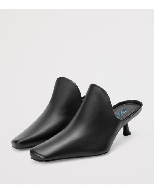 Loewe Black Leather Emily Heeled Mules 45