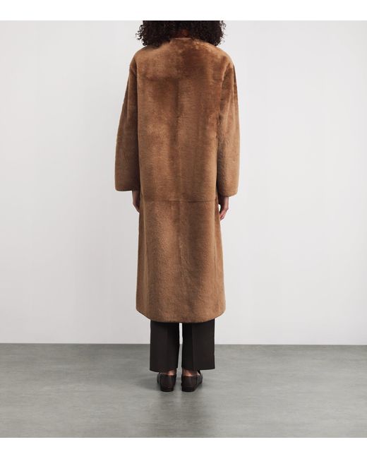 Arma Brown Shearling-Leather Reversible Rilana Coat
