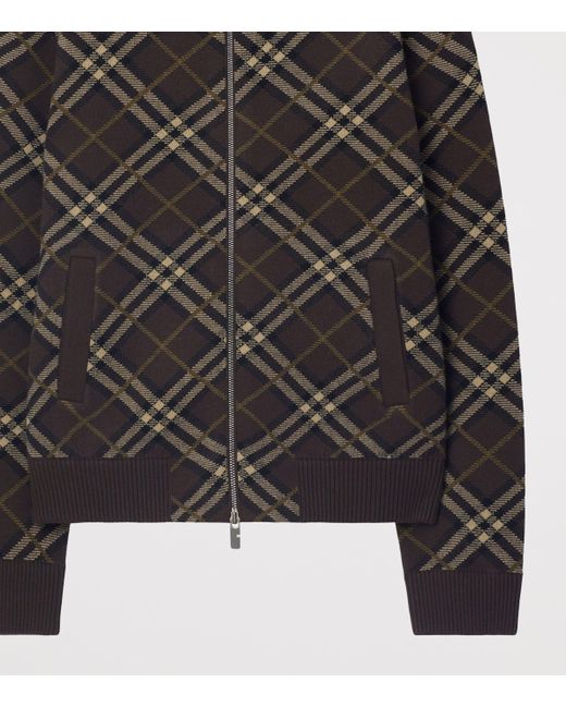 Burberry Black Wool-Blend Check Bomber Jacket for men