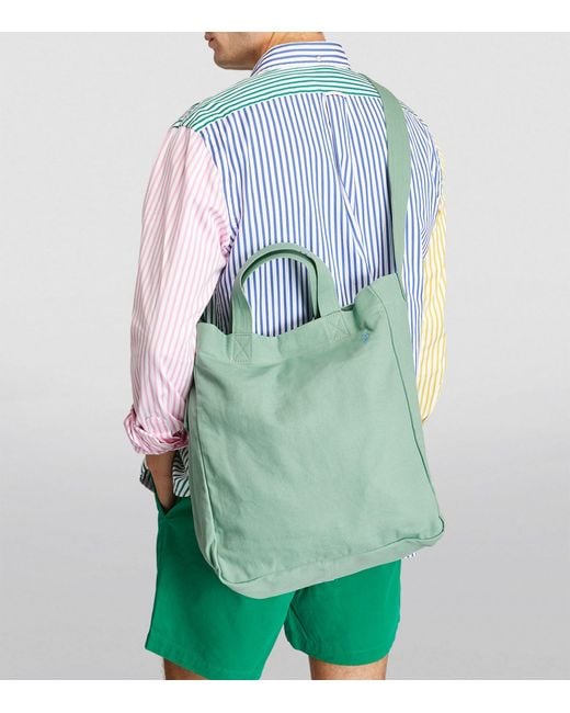 Polo Ralph Lauren Green Canvas Cross-body Tote Bag for men