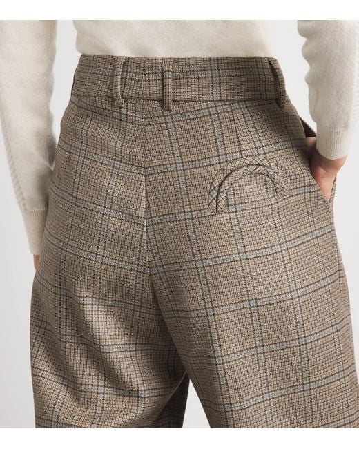 Blazé Milano Gray Virgin Wool Check Fox Tailored Trousers