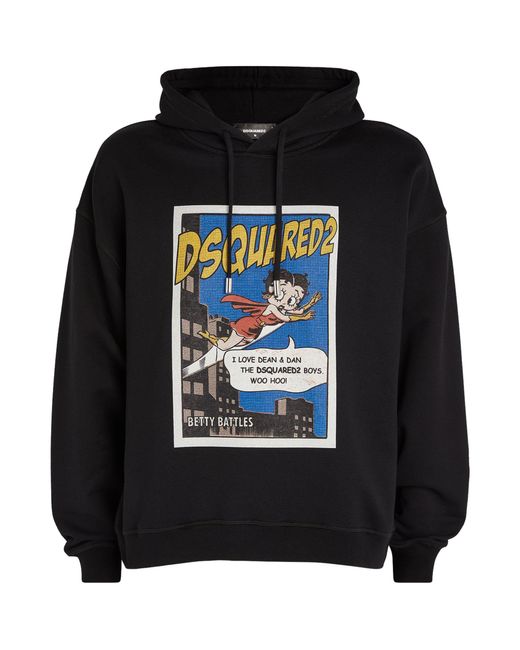 DSquared² Black X Betty Boop Hoodie for men