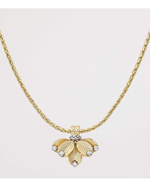 Cartier Metallic And Diamond Grain De Café Necklace