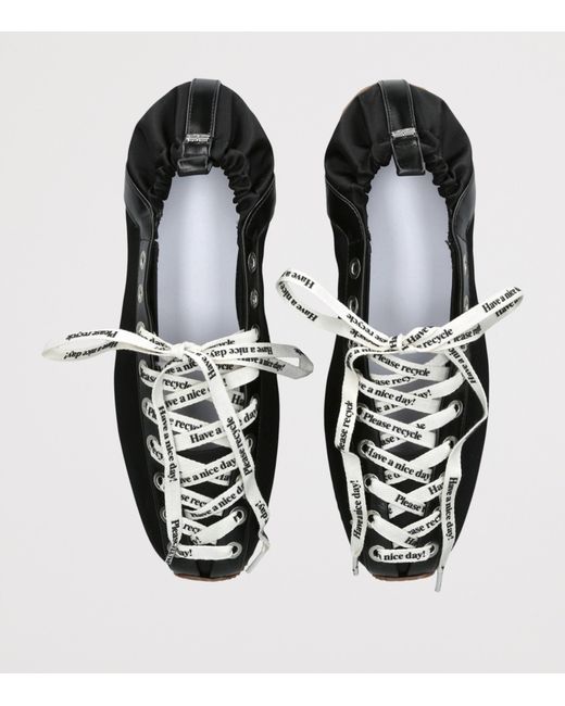 Ganni Black Woven Sporty Ballet Flats