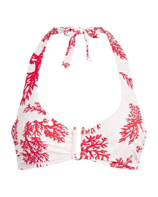 Heidi Klein Red U-Bar Halterneck Scala Bikini Top