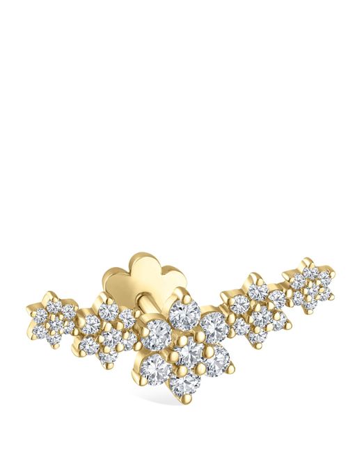 Maria Tash Metallic Five Flower Garland Diamond Threaded Stud Earring