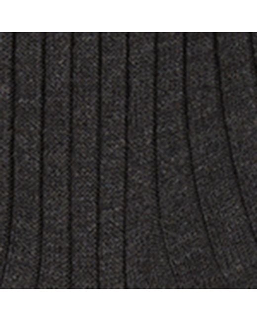Pantherella Black Ribbed Danvers Socks for men