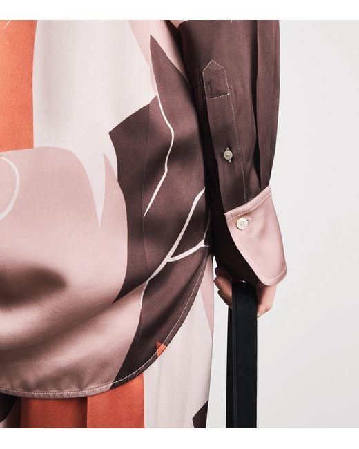 Victoria Beckham Pink Abstract Earth Print Remi Shirt