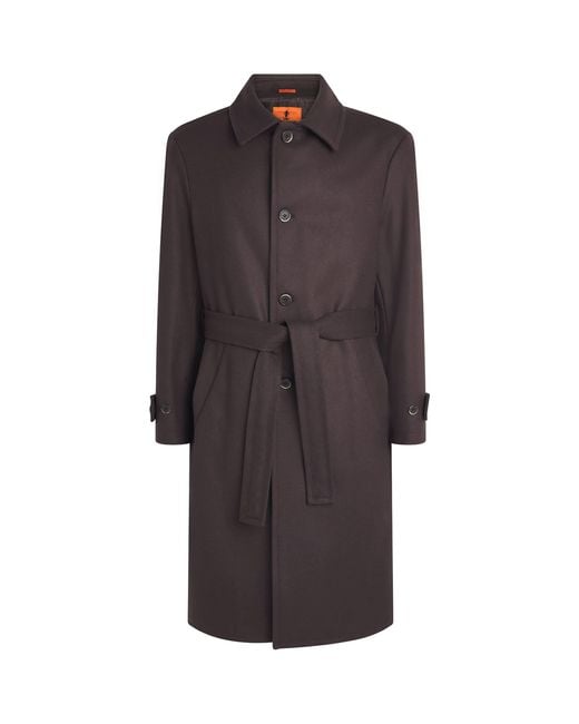 Barena Brown Wool-Blend Longline Overcoat for men