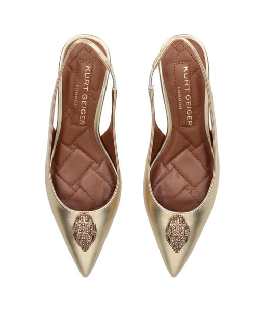 Kurt Geiger Metallic Leather Belgravia Slingback Heels 65