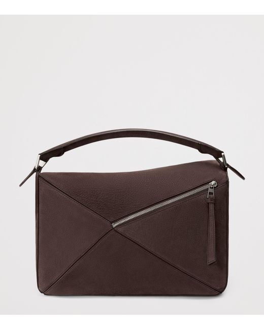 Loewe Brown Large Suede Puzzle Top-Handle Bag