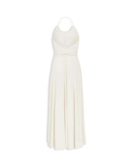Alaïa White Draped Jersey Halterneck Maxi Dress