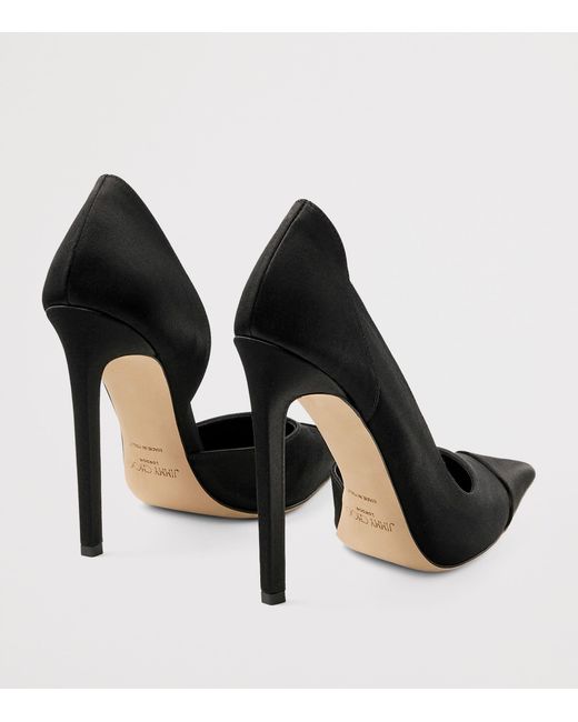 Jimmy Choo Black Brigitte 120 Satin Pumps