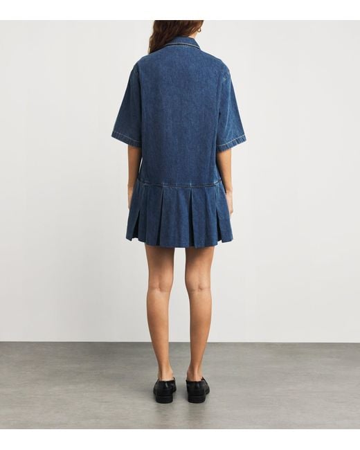 FRAME Blue The Tennis Denim Mini Dress