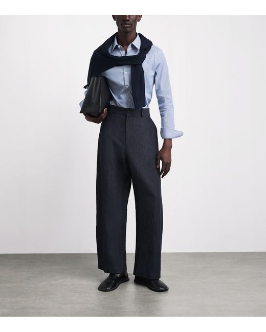 Sandro Blue Cotton Stripe Shirt for men
