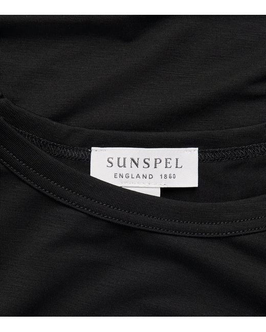 Sunspel Black Tencel Stretch T-Shirt for men