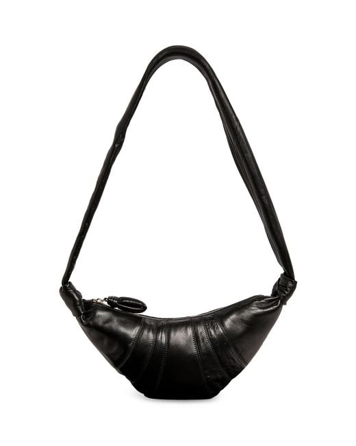Lemaire Small Leather Croissant Bag in Black | Lyst UK