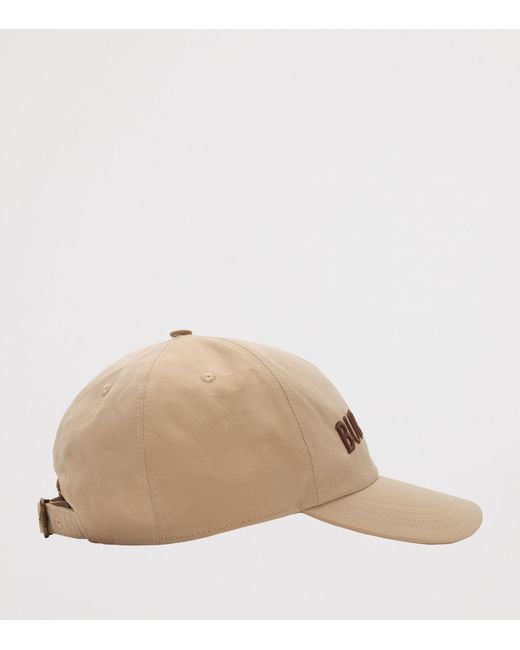 Burberry Natural Cotton Gabardine Logo Cap for men