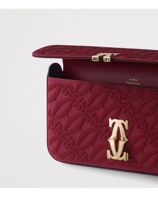 Cartier Red Leather Mini C De Shoulder Bag