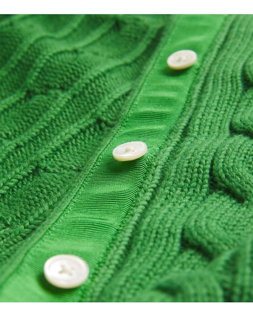 Polo Ralph Lauren Green Cotton Cable-Knit Cardigan