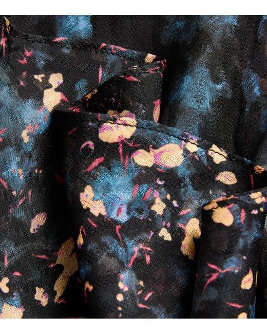 Ulla Johnson Black Silk Ruffle Gesture Blouse