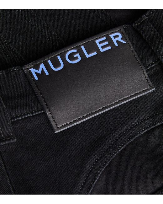 Mugler Black Panelled High-rise Skinny Jeans