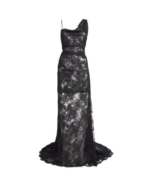 Vivienne Westwood Black Lace Embellished Minerva Gown